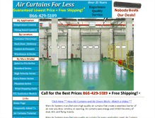 Tablet Screenshot of aircurtainsforless.com
